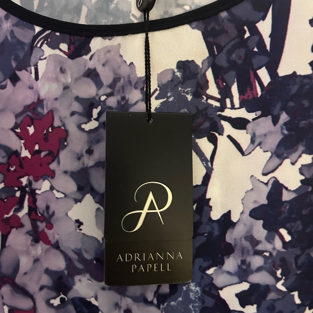 Adrianna Papell Sheer Floral Blouse - Sz Xl - Picture 6 of 8